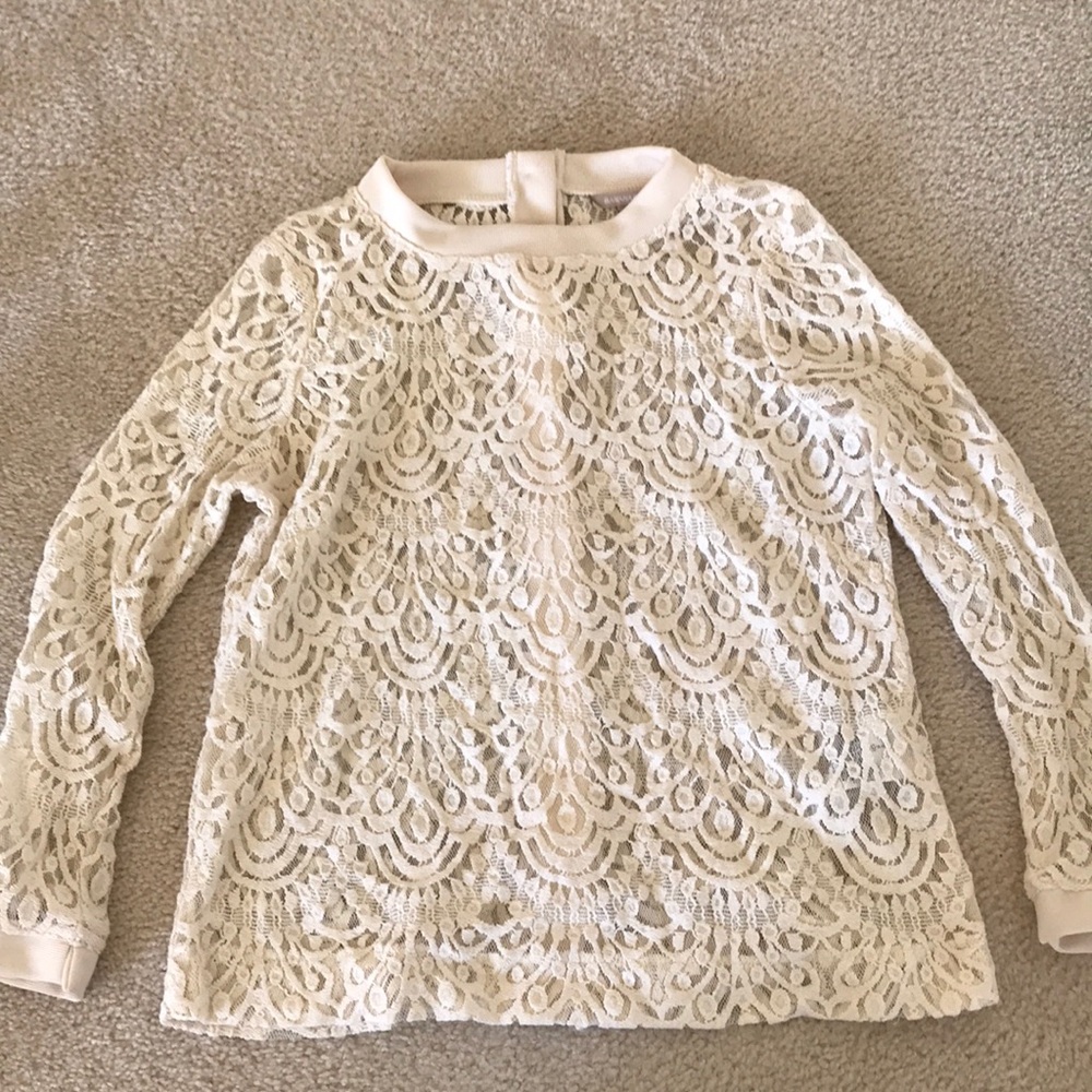 Banana Republic Lace White Cream Top Size small